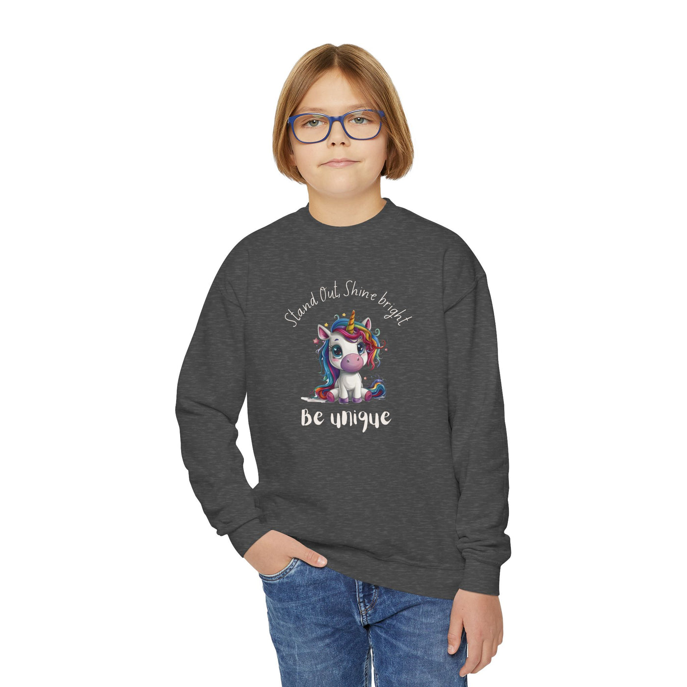 "Be Unique" Girls Crewneck Sweatshirt