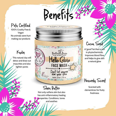 Bella & Bear Face Mask Hello Glow Face Mask for brightening & smoothing 6.7oz