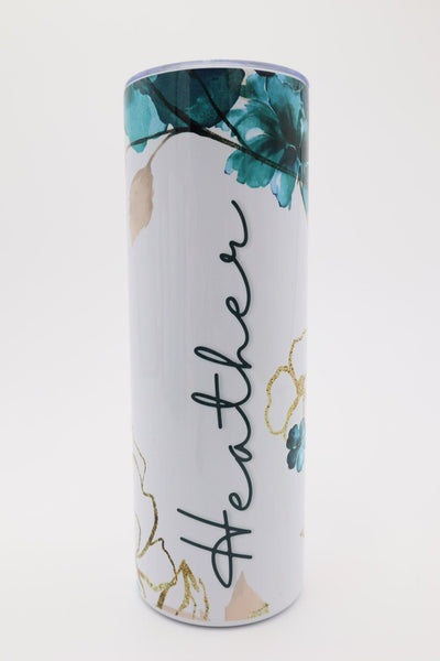 Callie Jean Design Tumbler Personalized Floral 20oz Tumbler