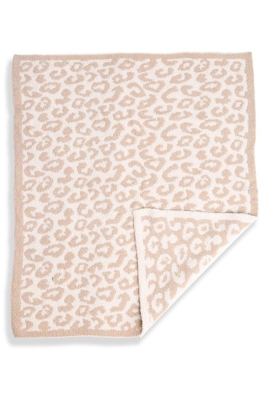 Fashion City BEIGE / 1 Kids Leopard Print Luxury Soft Throw Blanket