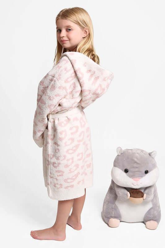 Fashion City robe Children's Leopard Print Luxury Soft Hooded Robe