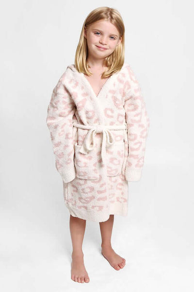 Fashion City robe Children's Leopard Print Luxury Soft Hooded Robe