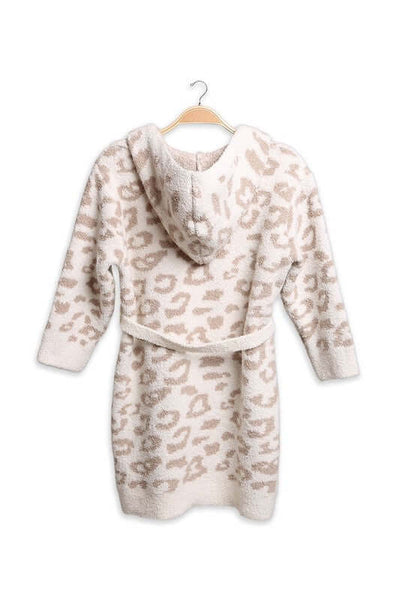 Fashion City robe Children's Leopard Print Luxury Soft Hooded Robe