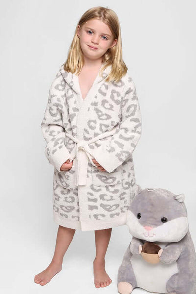 Fashion City robe Children's Leopard Print Luxury Soft Hooded Robe