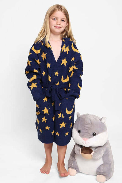 Fashion City Robe Children's Multi Print Luxury Soft Hooded Robe