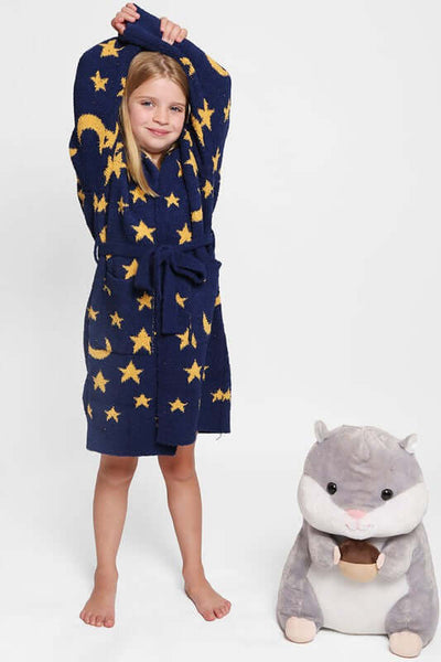 Fashion City Robe Children's Multi Print Luxury Soft Hooded Robe