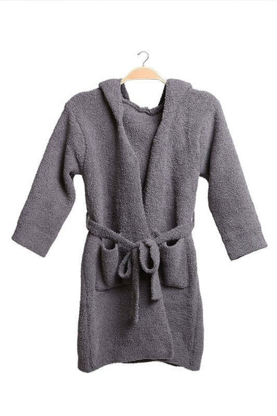 Fashion City robe GRAY / 1 Children's Solid Luxury Soft Hooded Robe w Pocket