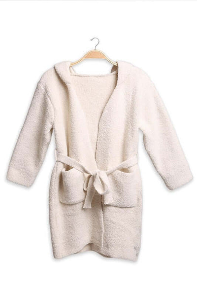 Fashion City robe IVORY / 1 Children's Solid Luxury Soft Hooded Robe w Pocket