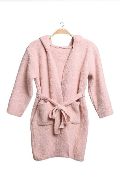 Fashion City robe PINK / 1 Children's Solid Luxury Soft Hooded Robe w Pocket