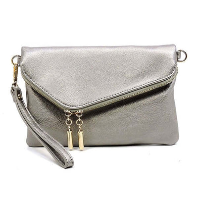 Fashion World clutch L/PEWTER / one Fashion Envelope Foldover Clutch