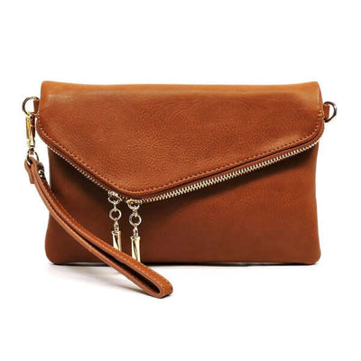 Fashion World clutch Tan / one Fashion Envelope Foldover Clutch