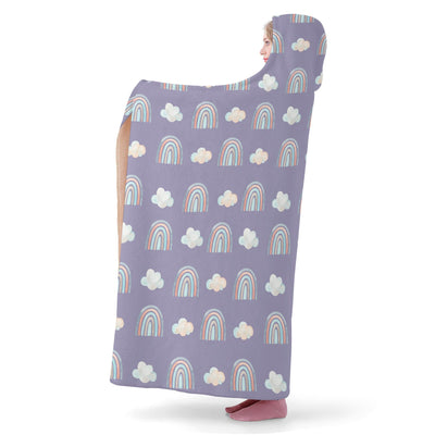 Poppy Wish Hooded Blanket Purple Rainbow Hooded Blanket