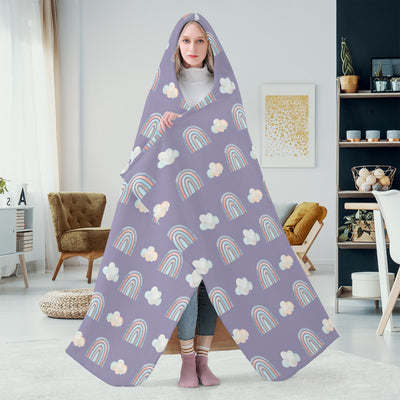 Poppy Wish Hooded Blanket Purple Rainbow Hooded Blanket