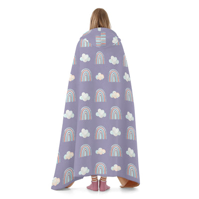 Poppy Wish Hooded Blanket Purple Rainbow Hooded Blanket