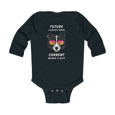 Poppy Wish Onsie Black / 6M Mama's Boy Infant Long Sleeve Bodysuit