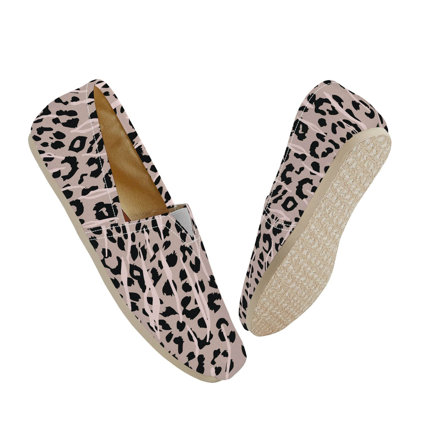 Poppy Wish Shoes Luksus Leopard Canvas Driving Shoe