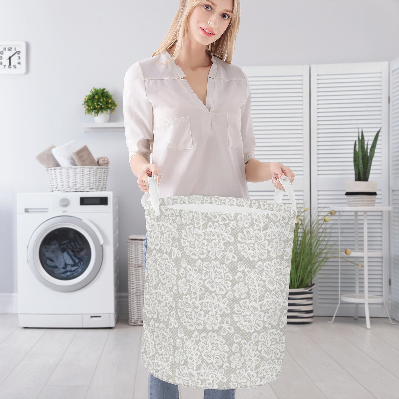 Poppy Wish Storage One Size Simple Pleasures Round Laundry Basket