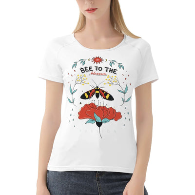 Poppy Wish t-shirt Bee Blossom Women's T shirt - WHITE - | Poppy Wish