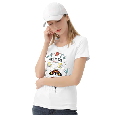 Poppy Wish t-shirt Bee Blossom Women's T shirt - WHITE - | Poppy Wish