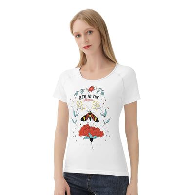 Poppy Wish t-shirt XS Bee Blossom Women's T shirt - WHITE - | Poppy Wish