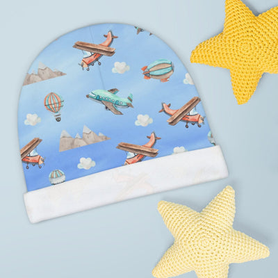 Printify Baby Beanie One size / White Take Flight Baby Beanie