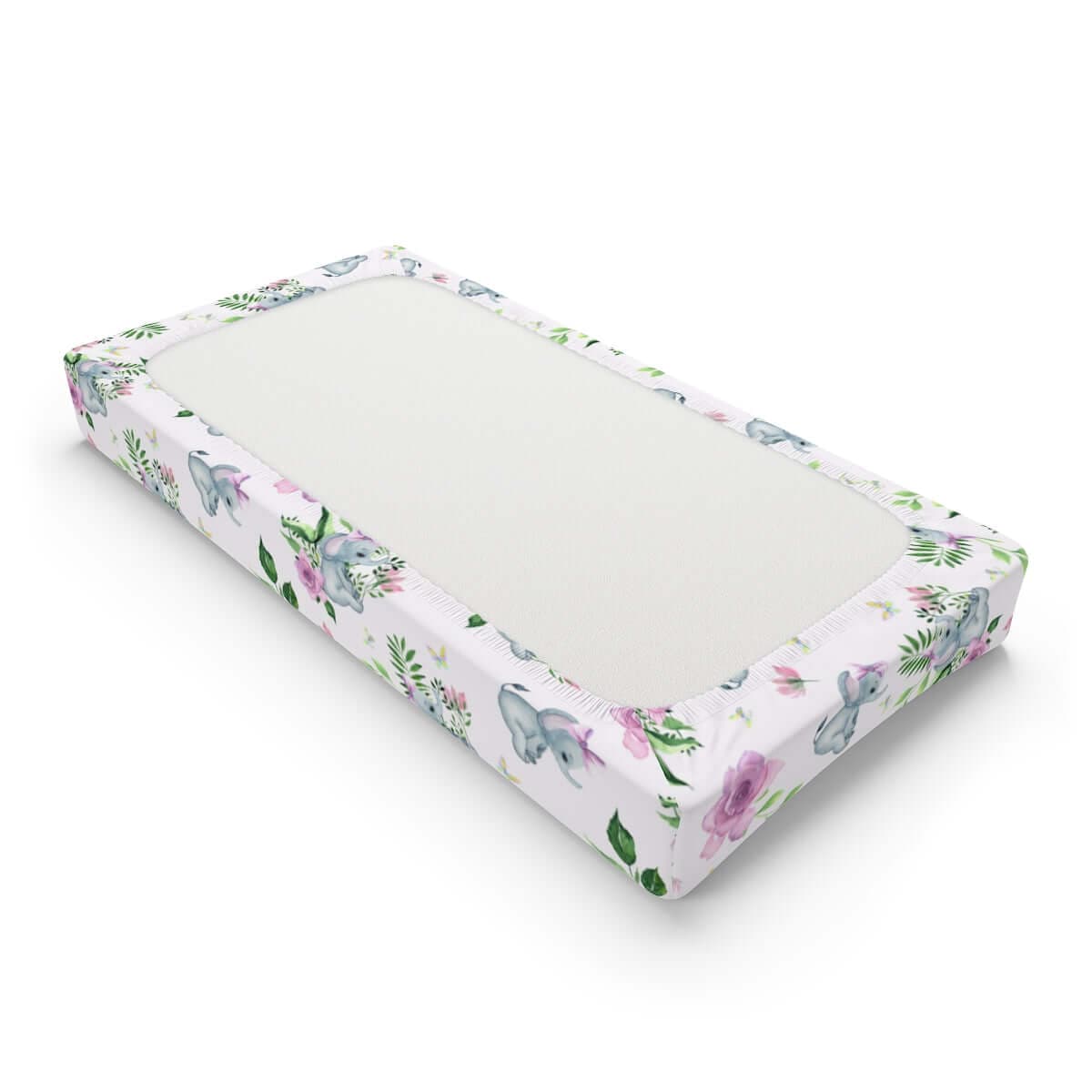 Printify Baby Essentials White base / One size Baby Elephant Changing Pad Cover - Poppy Wish