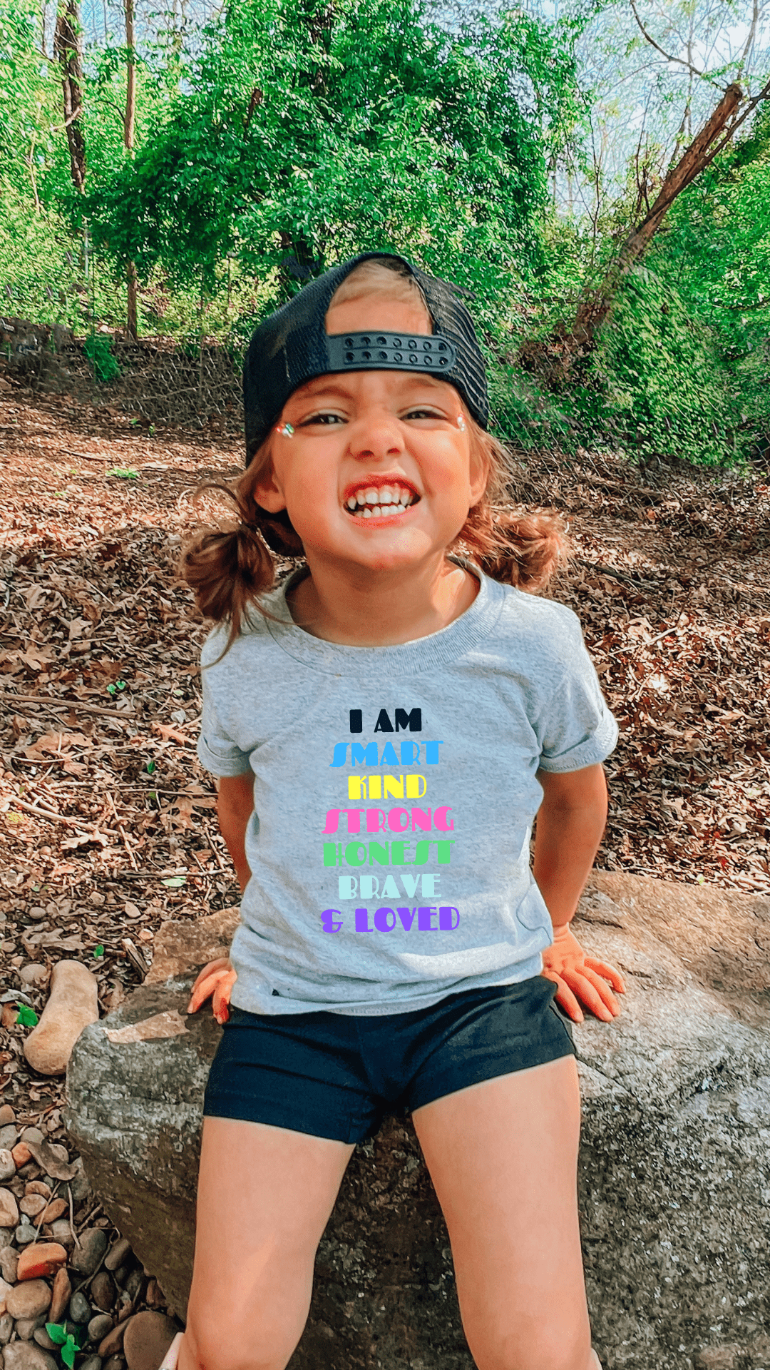 Printify Kids clothes Girls Affirmations Short Sleeve Tee