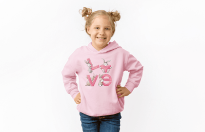 Printify Kids clothes Girls Bunny Love Toddler Sweatshirt