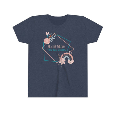 Printify Kids clothes Heather Navy / S Follow Your Own Rainbow - Youth Short Sleeve Tee