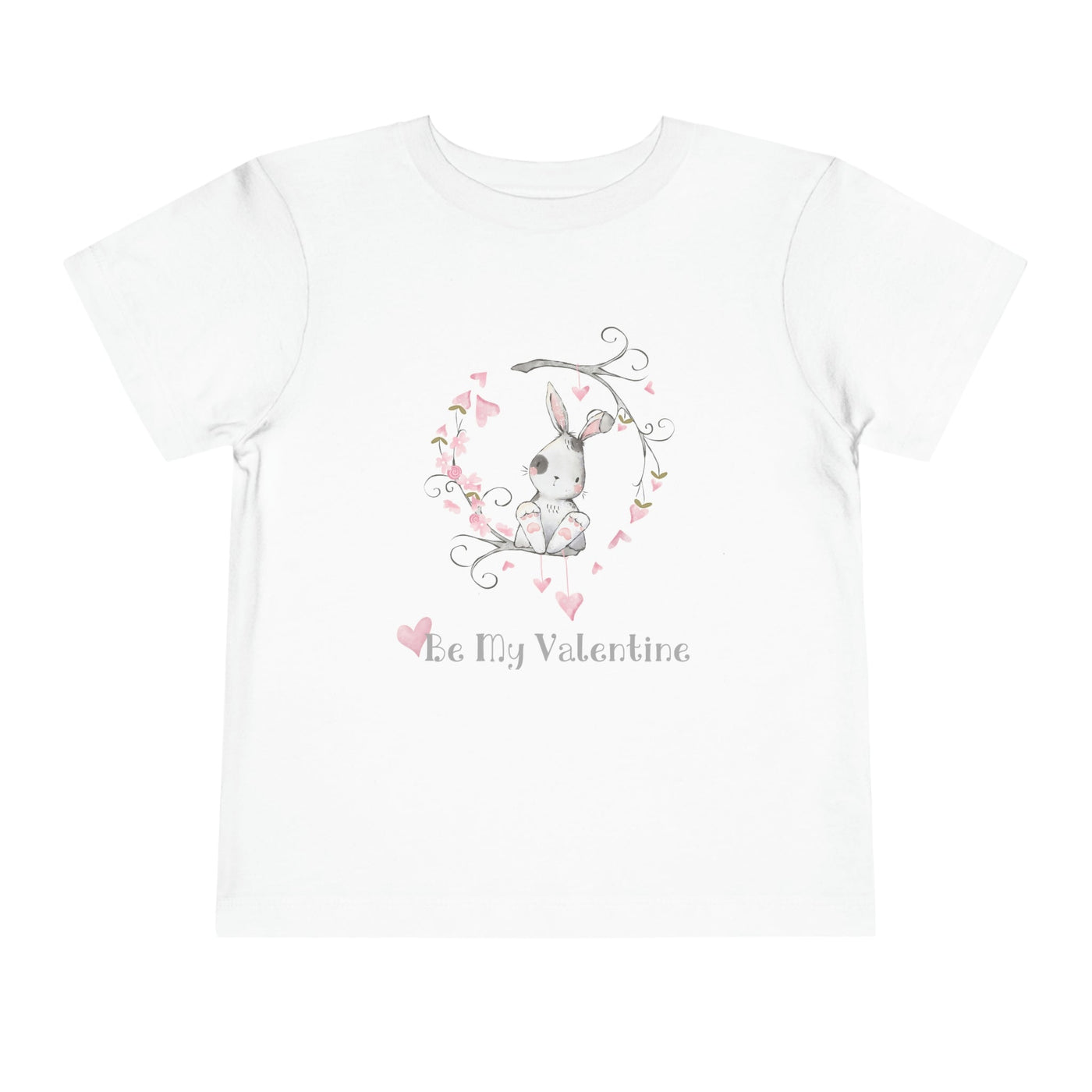 Printify Kids clothes White / 2T Be My Valentine Bunny Toddler Tee