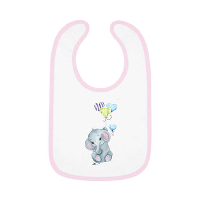 Printify Kids clothes White/Pink / One size Floating Away Elephant Bib