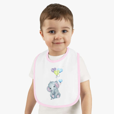 Printify Kids clothes White/Pink / One size Floating Away Elephant Bib