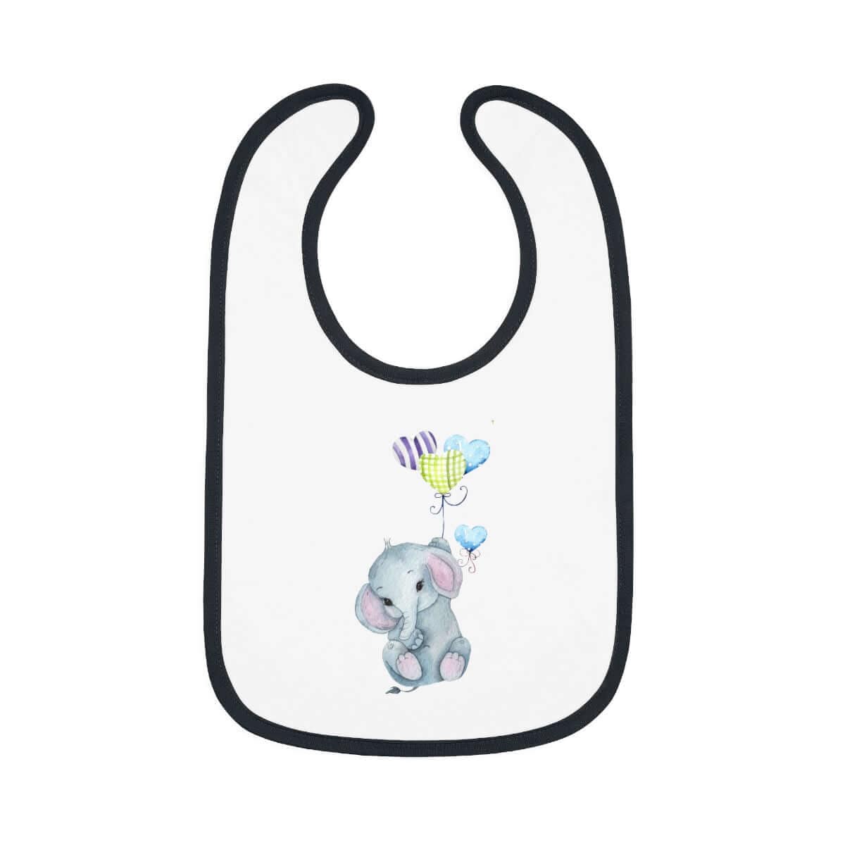 Printify Kids clothes White/Pink / One size Floating Away Elephant Bib