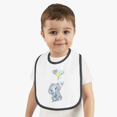 Printify Kids clothes White/Pink / One size Floating Away Elephant Bib