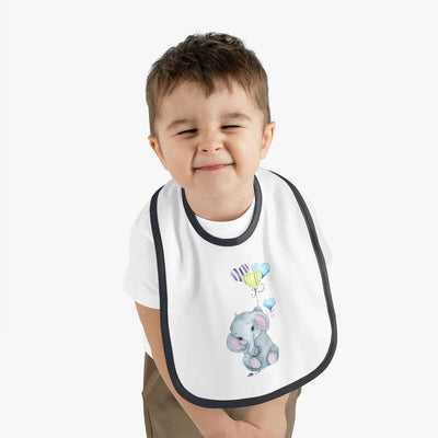 Printify Kids clothes White/Pink / One size Floating Away Elephant Bib