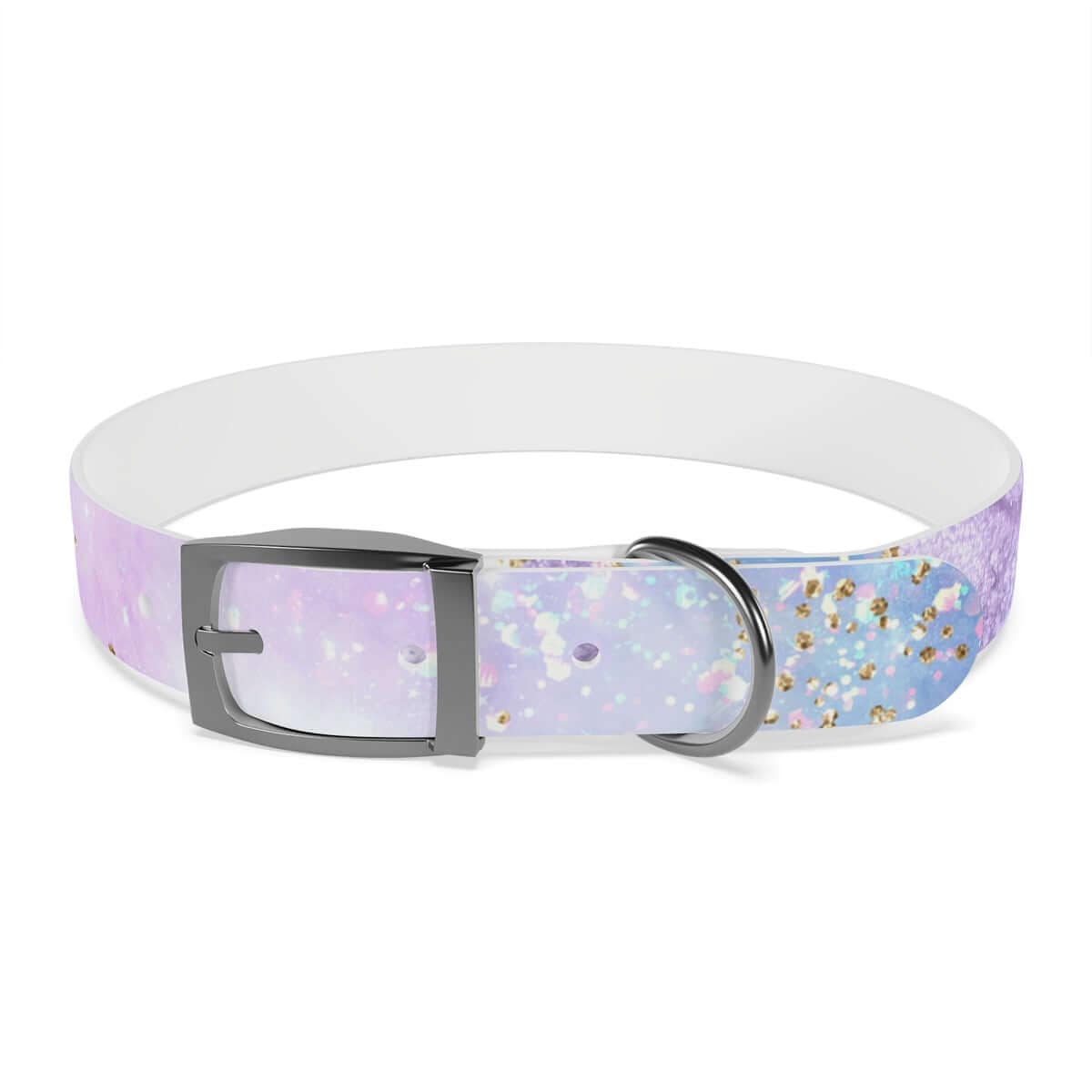 Printify Pets L / Gun Metal / TPU Blue & Purple Glitter Dog Collar