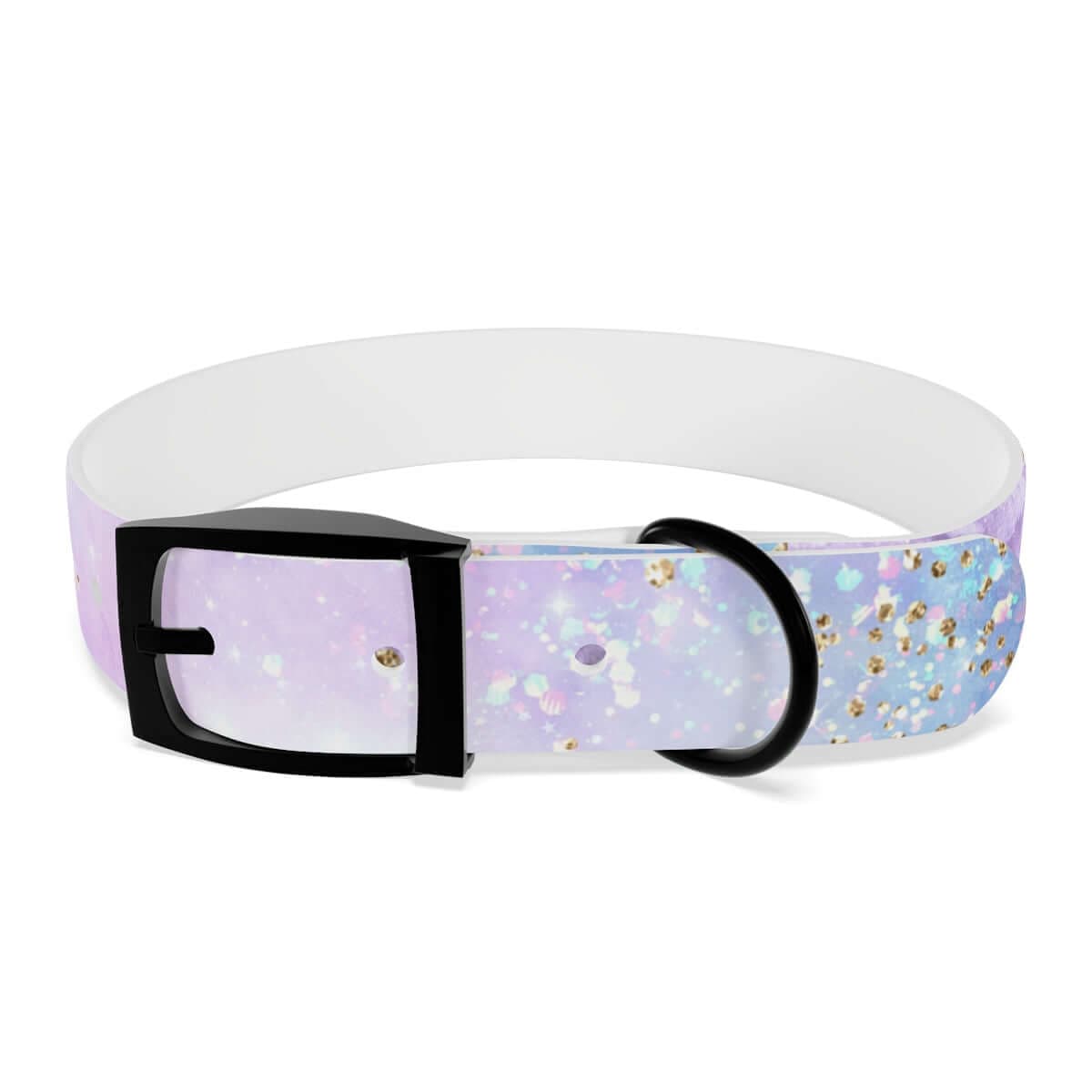 Printify Pets M / Black Onyx / TPU Blue & Purple Glitter Dog Collar