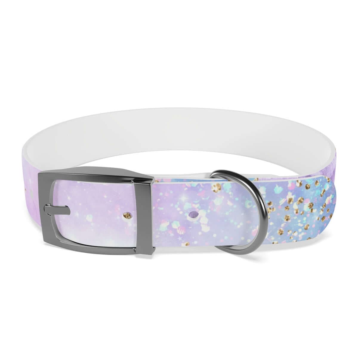 Printify Pets M / Gun Metal / TPU Blue & Purple Glitter Dog Collar