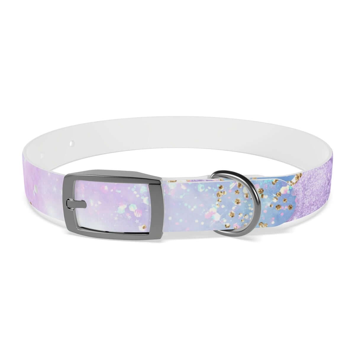 Printify Pets S / Gun Metal / TPU Blue & Purple Glitter Dog Collar