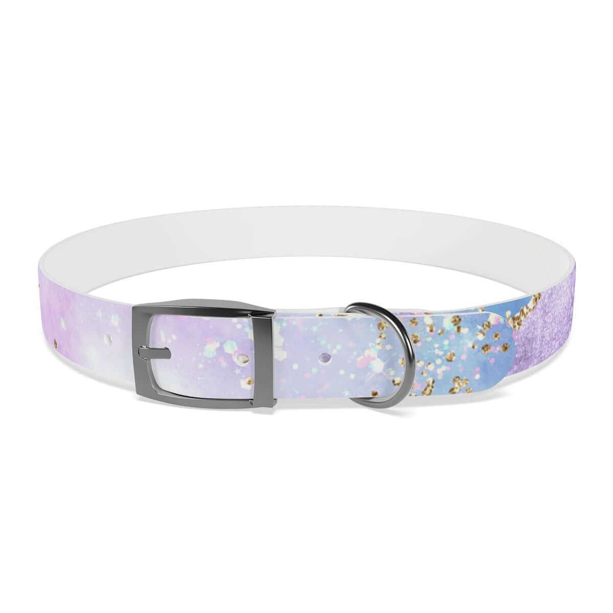 Printify Pets XL / Gun Metal / TPU Blue & Purple Glitter Dog Collar