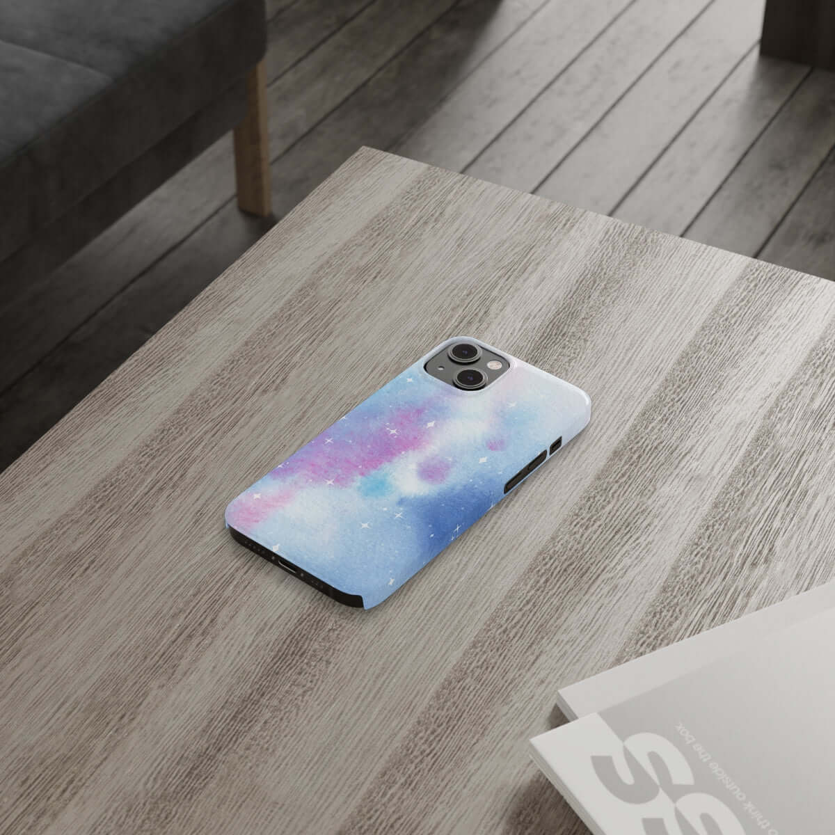 Printify Phone Case Blue and Purple Abstract Slim Phone Cases, Case-Mate