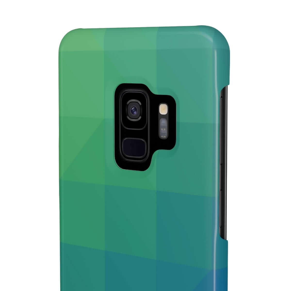 Printify Phone Case Blue Gree Geometric Slim Phone Case, Case-Mate