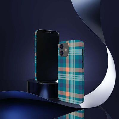 Printify Phone Case Blue Tartan Slim Phone Cases