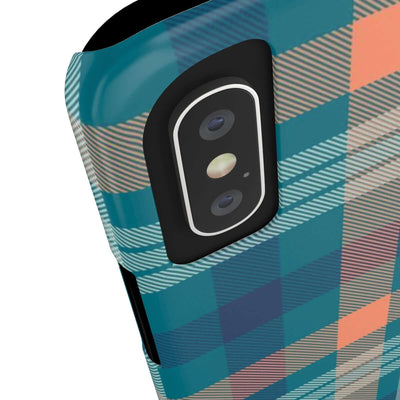 Printify Phone Case Blue Tartan Slim Phone Cases