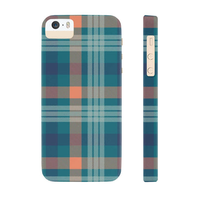 Printify Phone Case Blue Tartan Slim Phone Cases