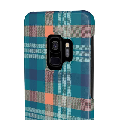 Printify Phone Case Blue Tartan Slim Phone Cases