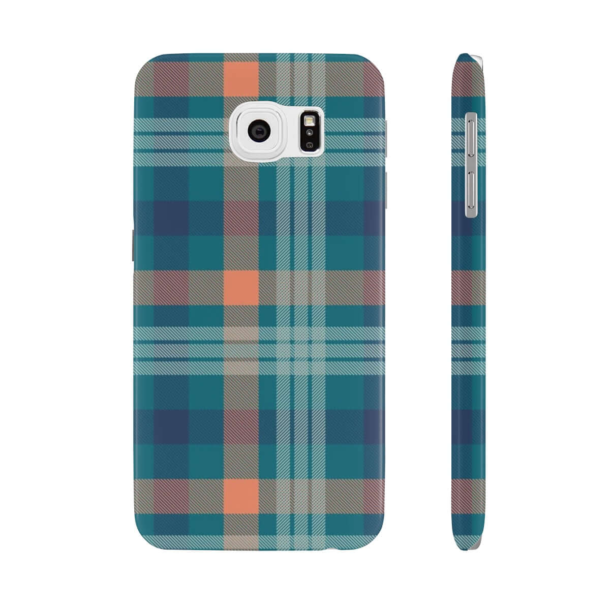 Printify Phone Case Blue Tartan Slim Phone Cases