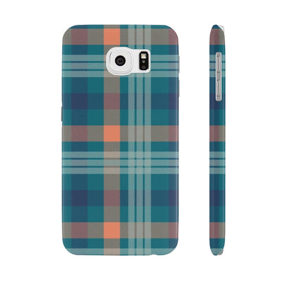 Printify Phone Case Blue Tartan Slim Phone Cases