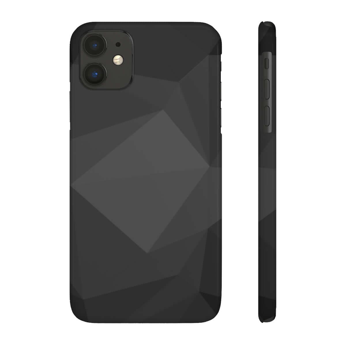 Printify Phone Case iPhone 11 Black Geometric Slim Phone Case, Case-Mate