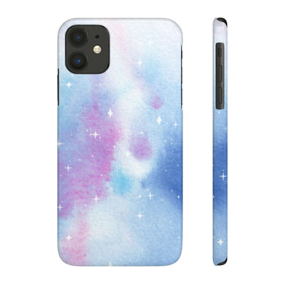 Printify Phone Case iPhone 11 Blue and Purple Abstract Slim Phone Cases, Case-Mate